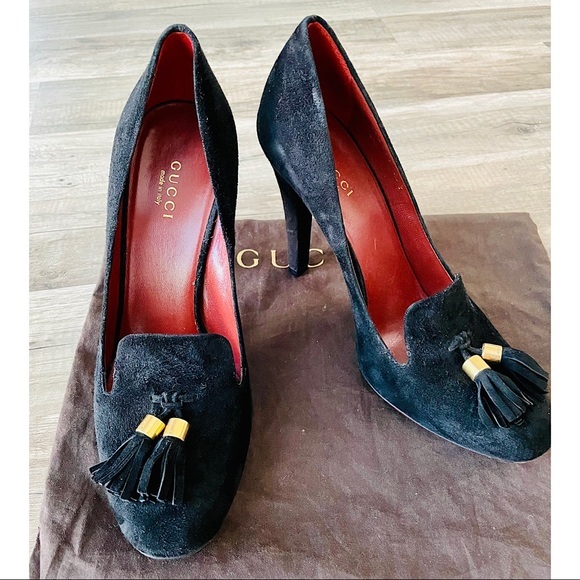 Gucci Shoes Gucci Tassel Suede Pumps 375 Poshmark